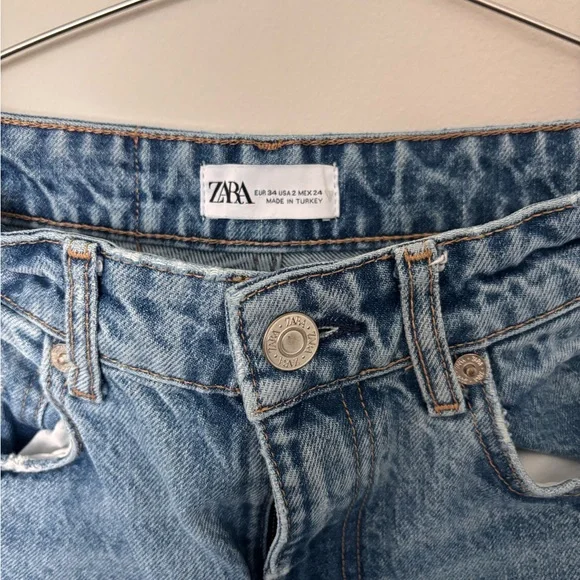 Zara Blue Straight Jeans Versatile Everyday Wear - Picture 4 of 4